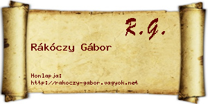 Rákóczy Gábor névjegykártya